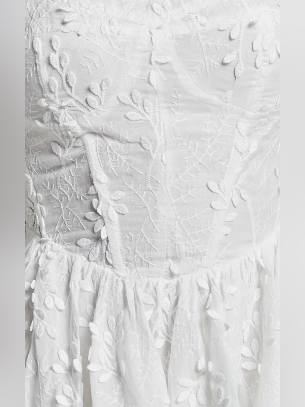 SHOWPO. NWT White Embroidered Puff Sleeve Corset Esthela Mini Dress - Picture 2 of 14